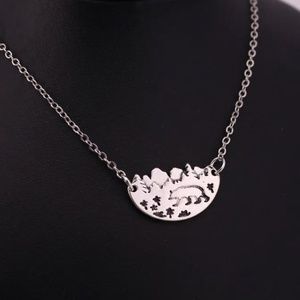 Cute Half Moon Shape Mountain Bear Necklace Nature